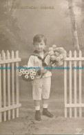 R000898 Greeting Postcard. Loving Birthday Wishes. A Boy With Flowers. Schwerdtf - World
