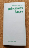 Principales Taxes Août 1985 Ministère Des PTT  Poste - Documenten Van De Post