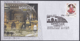 Inde India 2013 Special Cover Amdavad, Ahmedabad, City, History, Architecture, Temple, Fort, Mosque, Pictorial Postmark - Briefe U. Dokumente