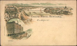 Lithographie Budapest Ungarn, Grand Hotel Hungaria, Gesamtansicht - Hongrie