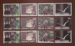 Tonga 2012 - Fauna , Birds , Owls , Complete Series 12 Values , Perforated , MNH,Mi.Bl.1793-1804 - Tonga (1970-...)