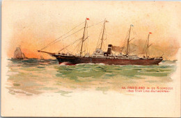 RED STAR LINE - Antwerpen, SS. Friesland In De Noordzee, Aquarel By H. Cassiers, Kensington Series - Steamers