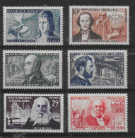 FRANCIA 1955 " INVENTORI CELEBRI " COMPLETA 6 VALORI INTEGRI  ** MNH LUSSO C2046 - Unused Stamps