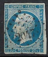 FRANCE Classique, B Obl. PC Des Villes Sur TP Isolés: PC 2047 (Mont-de-Marsan,2) Sur Y&T 14A - 1853-1860 Napoléon III.