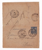 Entier Postal 1891 Arcachon Hôtel Continental Gironde Carte Lettre Type Sage - Standaardpostkaarten En TSC (Voor 1995)