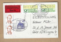 Los Vom 18.05 -   Eil-Sammlerkarte Aus Frankfurt 1989  Mit Ankunftsstempel - Lettres & Documents