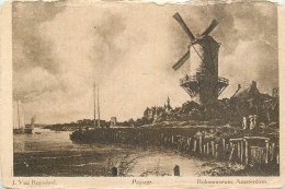 Postcard Netherlands Amsterdam Windmill Rijksmuseum J. Van Ruysdael - Amsterdam