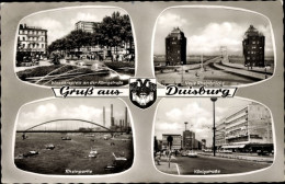 CPA Duisburg Im Ruhrgebiet, Rheinbrücke, Königstraße, Blason - Autres & Non Classés
