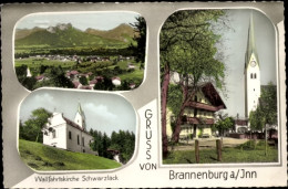 CPA Brannenburg In Oberbayern, Wallfahrtskirche Schwarzlack, Panorama - Altri & Non Classificati