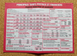 Principaux Tarifs Postaux Et Financiers La Poste France Juillet 1984 - Documents Of Postal Services