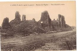 LEGENDE DIFFERENTE MILITARIA  APRES LES BOMBARDEMENTS DE LA GUERRE 14/18 : RUINES DE L'EGLISE THE CHURCH'S RUINS - Oorlog 1914-18