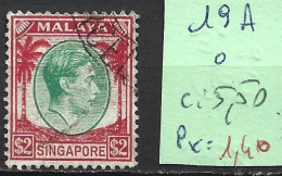 SINGAPOUR 19A Oblitéré Côte 5.50 € - Singapour (...-1959)