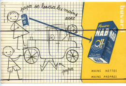 Ancien BUVARD Vintage Publicité NAB .Papa Se Lavera Les Mains Avec Poudre NAB .  A T Saint Gilles Paris - Other & Unclassified