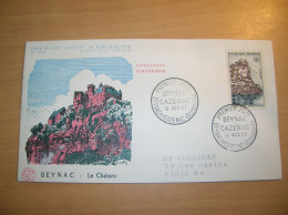 Enveloppe FDC 1er Jour FRANCE BEYNAC CAZENAC 1957 - 1950-1959
