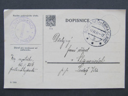 KARTE Bohdaneč Zbraslavice - Chřenovice Ledeč 1933? Portofrei  /// P9488 - Lettres & Documents