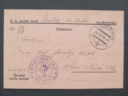 KARTE  Spišský Štvrtok Čenčice Spišká Nová Ves 1933 Slovensko Matriční Portofrei  /// P9484 - Covers & Documents