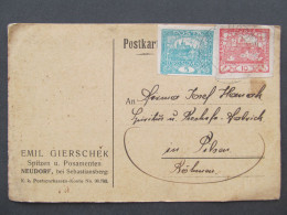 KARTE Hora Svatého Šebestiána Sebastiansberg Neudorf Gierschek 1919 /// P9480 - Brieven En Documenten