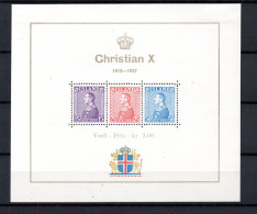 Iceland 1937 Old Sheet King Christian X Stamps (Michel Bl.1) MLH - Neufs