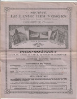 SOCIETE LE LINGE DES VOSGES GERARDMER ( Vosges ) Catalogue - Publicités
