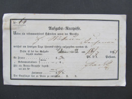 REZEPISS  Hohenmauth Vysoké Mýto Recepis 1857 /// P9474 - ...-1850 Prefilatelia