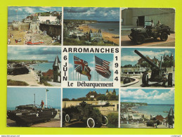 14 ARROMANCHES Multivues N°9 Le Débarquement 6 Juin 1944 Jeep Canon Engin Amphibie VOIR DOS Et Flamme En 1979 - Arromanches