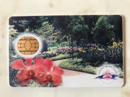RARE  GEMPLUS   AND   BEAUTIFUL  SINGAPORE CASH CARD   PARK FLOWERS ORCHIDEE   MINT - Vervallen Bankkaarten