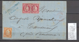 France - Lettre LA GUAYRA - Vénézuela - 1876 - Yvert 49 X 2 + 38 - Pour Bordeaux Via St Nazaire - Poste Maritime