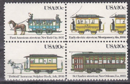 USA 1983 - Mi.Nr. 1658 - 1661 - Postfrisch MNH - Straßenenbahnen Trams - Tram