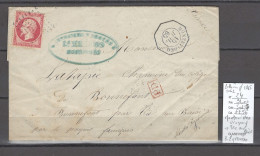 France - Lettre MONTEVIDEO - URUGUAY - 1865 - Yvert 24 + Ancre - Maritime Post