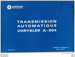 Classeur Chrysler France 1976, Transmission Automatique Chrysler A-904 - Auto's
