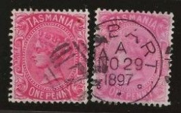 Tasmania       .   SG    .  156/156a    .   O      .     Cancelled - Usati