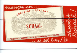 Ancien BUVARD Vintage.  Publicité . Chocolat SCHAAL - Andere & Zonder Classificatie
