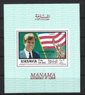 ● MANAMA 1968 ️֍ Robert KENNEDY ️֍ IN MEMORIAM ● BF ** ● Perforato ● Posta Aerea ● Lotto N.2 Blu ● - Manama