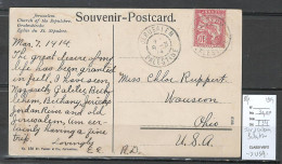 Levant - CP - Jerusalem Bureau Français - 1914 -pour Ohio - Etats Unis - Lettres & Documents