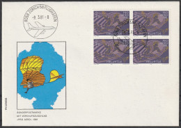 Schweiz: 1981, Blanko- Umschlag In MeF, Mi. Nr. 1196, Pro Aero: 50 J. Luftverkehrsgesellschaft, ESoStpl. ZÜRICH - Primeros Vuelos
