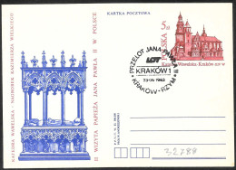 Polonia/Poland/Pologne: Intero, Stationery, Entier, Cattedrale, Cathedral, Giovanni Paolo II, John Paul II, Jean-Paul II - Churches & Cathedrals