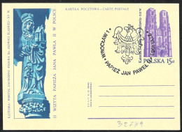 Polonia/Poland/Pologne: Intero, Stationery, Entier, Cattedrale, Cathedral, Giovanni Paolo II, John Paul II, Jean-Paul II - Eglises Et Cathédrales
