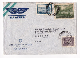 Ambassade De Suisse Argentina Argentine Buenos Aires Luzern Suiza Switzerland Swiss Embassy - Storia Postale
