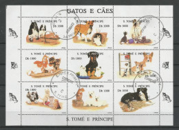 St Tome E Principe 1995 Cats & Dogs Sheet Y.T. 1264BD/BM (0) - Sao Tome Et Principe