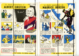 2 Anciens BUVARD Vintage.  Publicité . Le Destin Exemplaire De MAURICE HERZOG Et ALBERT EINSTEIN - Autres & Non Classés