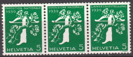 Schweiz Suisse 1939: 3er-Streifen Rollenmarken / Bande Rouleaux / Coil-strip Zu Z25b Mi W10 **/* MNH/MLH (Zu CHF 10.00) - Zusammendrucke