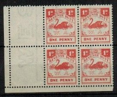 WESTERN AUSTRALIA - 1955 1d Red  'Western Australia' REVENUE DUTY, SWAN,Bird, Block, MNH (**) RARE - Ongebruikt