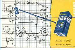 Ancien BUVARD Vintage Publicité  NAB .Papa Se Lavera Les Mains Avec Poudre NAB .  A T Saint Gilles Paris - Otros & Sin Clasificación