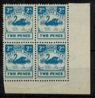 WESTERN AUSTRALIA - 1955 2d Blue  'Western Australia' REVENUE DUTY, SWAN,Bird, Block, MNH (**) RARE - Ungebraucht