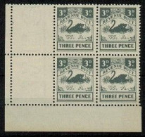 WESTERN AUSTRALIA - 1955 3d Gray 'Western Australia' REVENUE DUTY, SWAN,Bird, Block, MNH (**) RARE - Mint Stamps