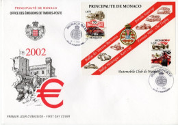 Automobile Club De Monaco - Rallye-Porsche-Kart-Clio-F3000 - Monaco 2v MS Envelope FDC - Prémier Jour D'Emission - Automobile