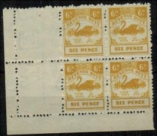 WESTERN AUSTRALIA - 1962 6d Yellow Olive 'Western Australia' REVENUE DUTY, SWAN,Bird, Block, MNH (**) RARE - Nuevos