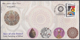 Inde India 2012 Special Cover Folk Painting Of Bihar, Painings, Art, Arts, Traditional, Design, Pictorial Postmark - Covers & Documents