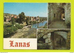 07 LANAS Vers Aubenas N°23 953 Quelques Aspects Du Vieux Village Médiéval VOIR DOS Et Flamme De JOYEUSE En 1984 - Joyeuse
