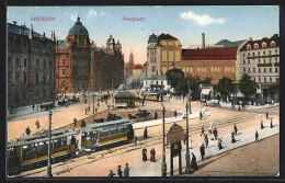 AK Dresden, Strassenbahn Am Postplatz  - Tramways